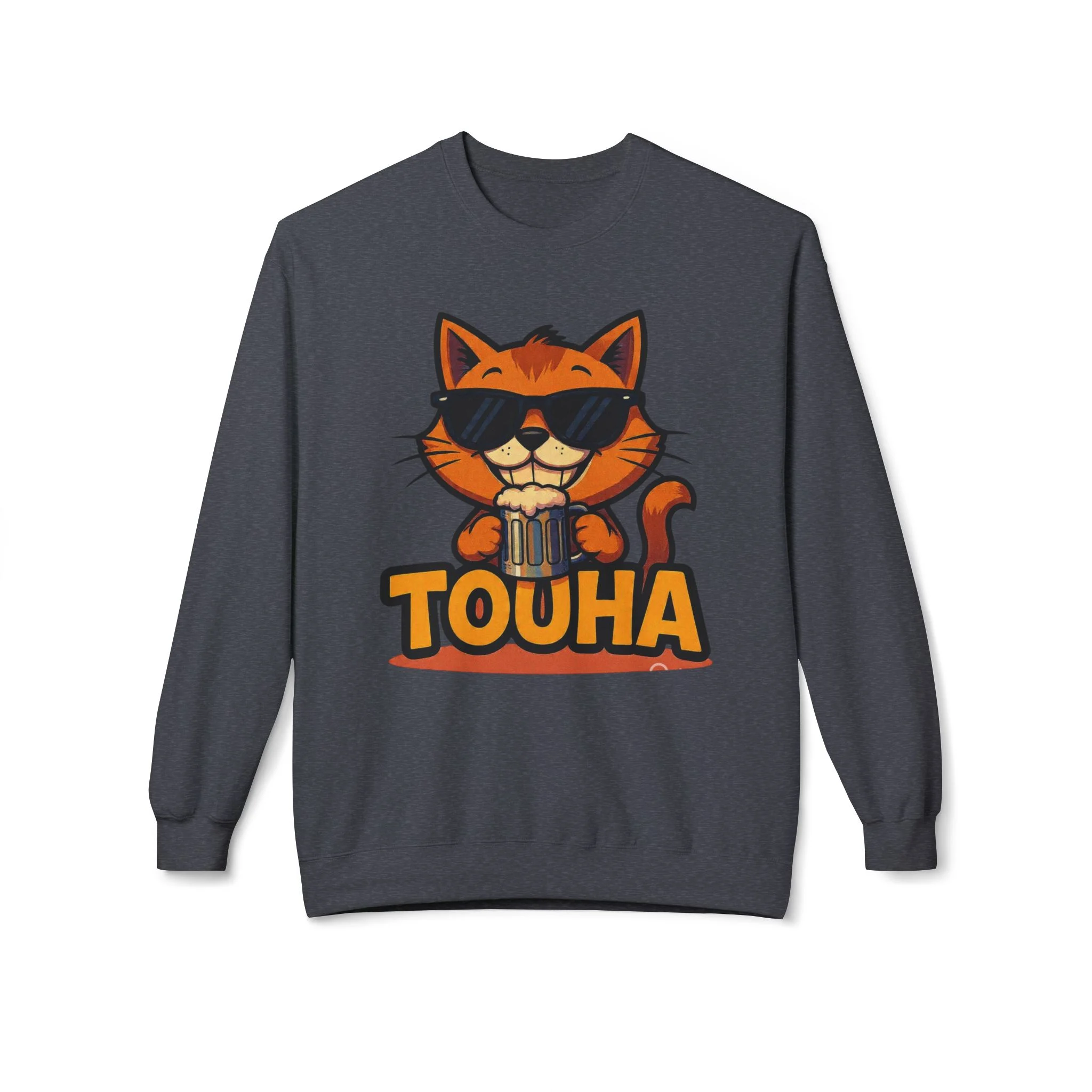 Touha Cat Crewneck Sweatshirt — Cute Sunglasses Cat Graphic - Obrázek 17