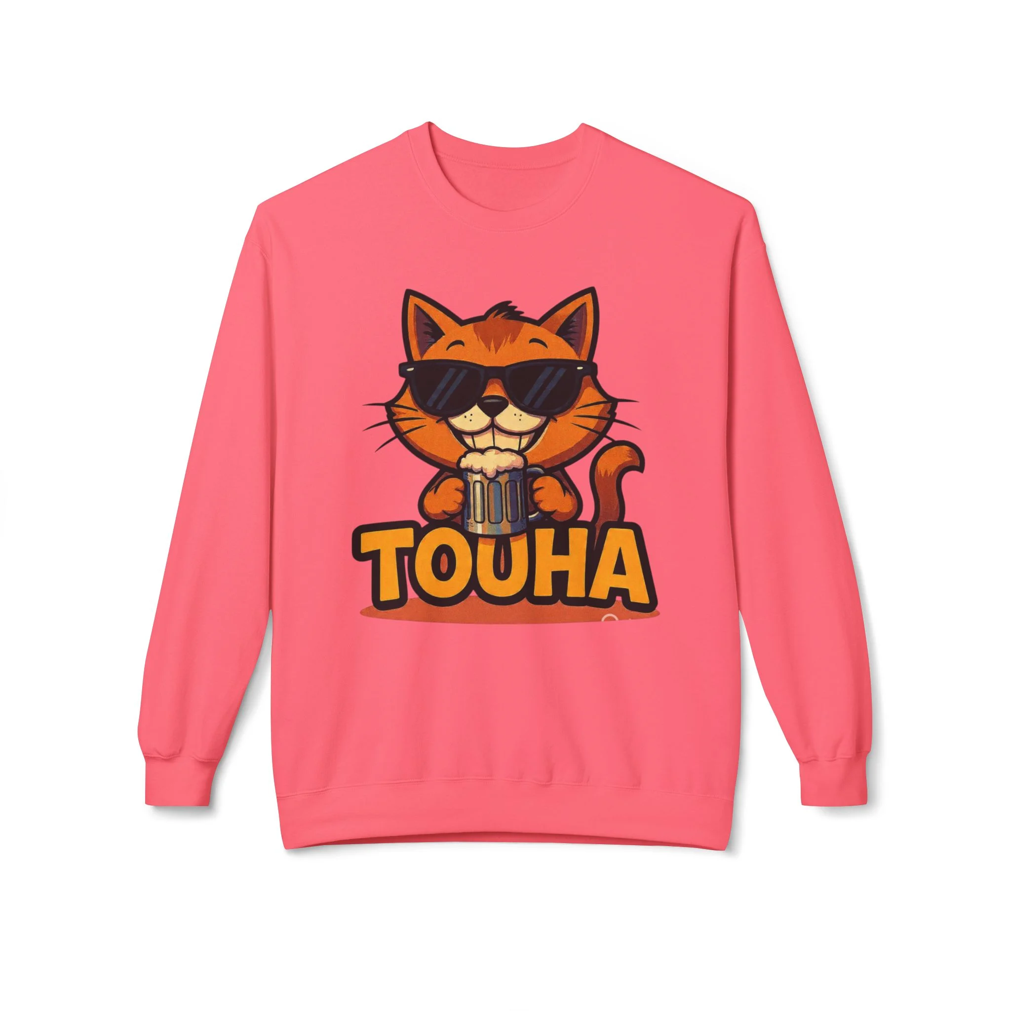 Touha Cat Crewneck Sweatshirt — Cute Sunglasses Cat Graphic - Obrázek 25