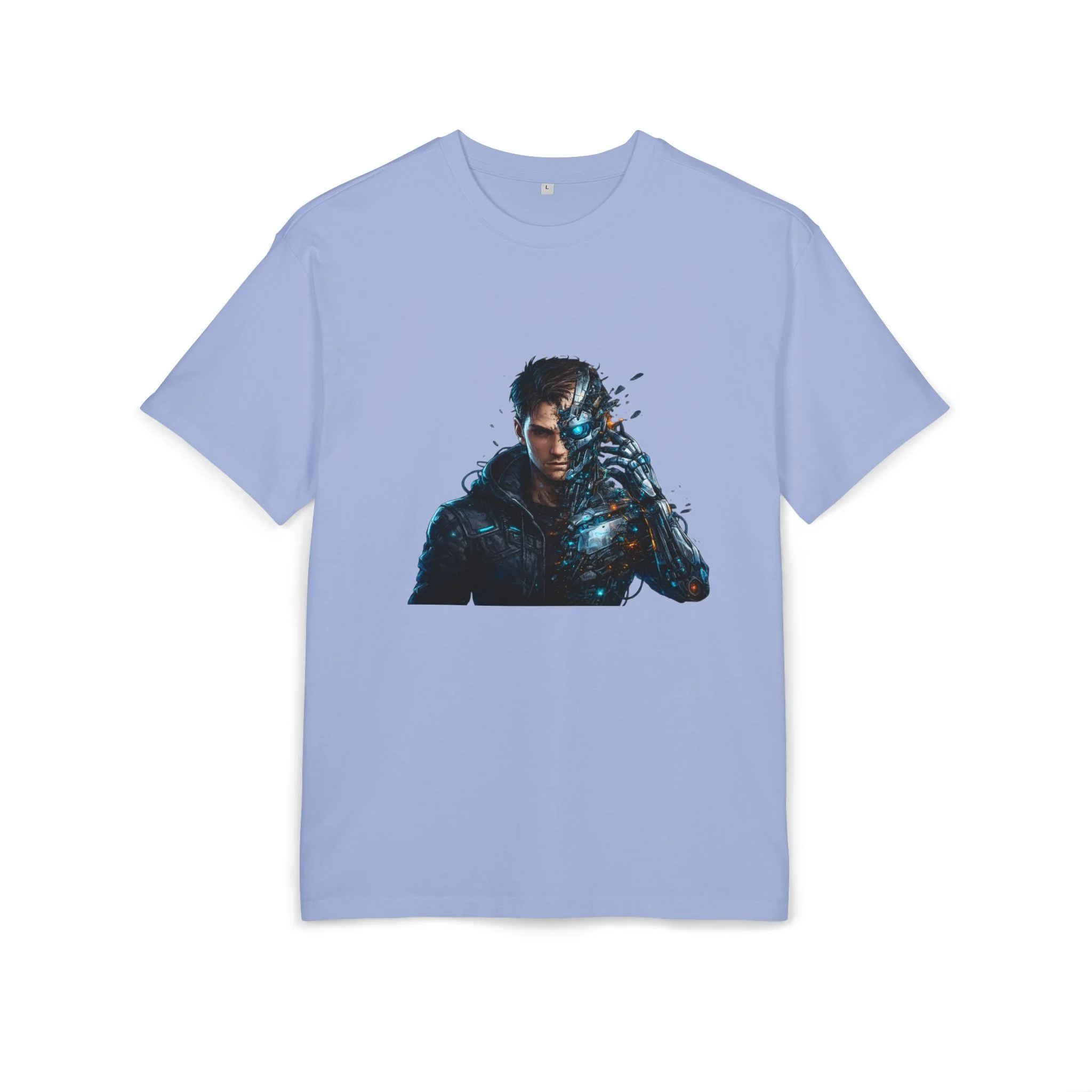 „Člověk se mění v robota – design“ - Cyberpunk Warrior T‑Shirt — Futuristic Sci‑Fi Graphic Tee - Obrázek 29