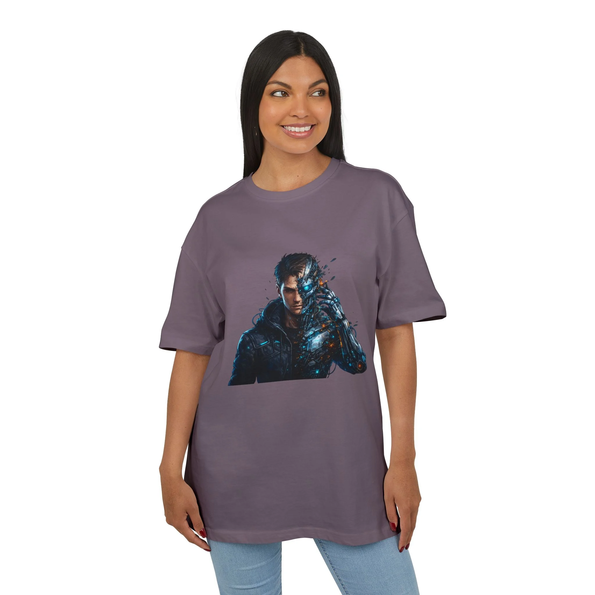 „Člověk se mění v robota – design“ - Cyberpunk Warrior T‑Shirt — Futuristic Sci‑Fi Graphic Tee - Obrázek 35