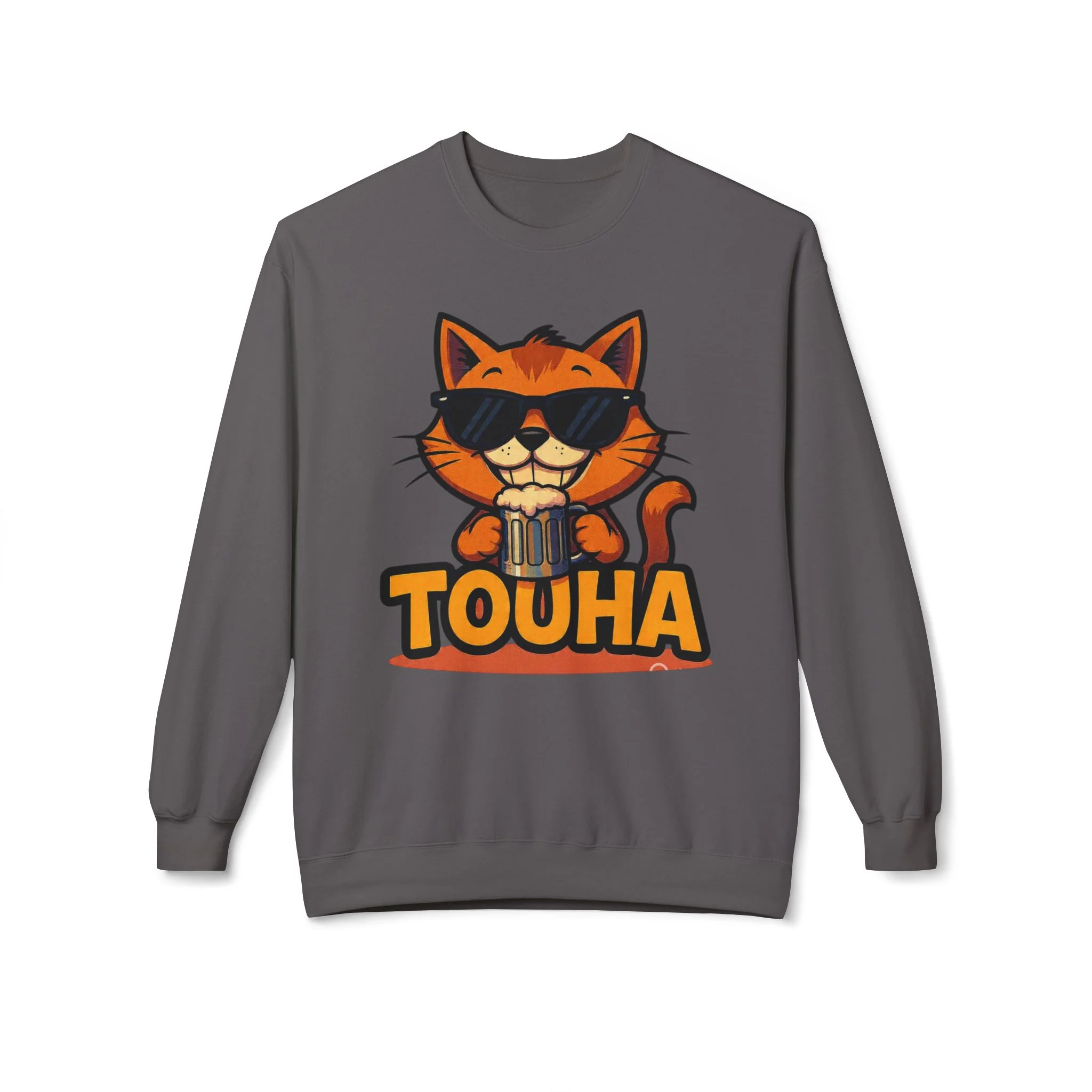 Touha Cat Crewneck Sweatshirt — Cute Sunglasses Cat Graphic - Obrázek 13