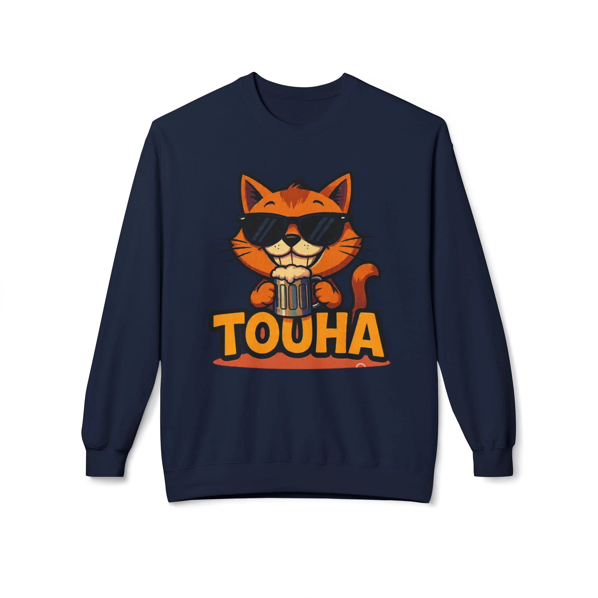 Touha Cat Crewneck Sweatshirt — Cute Sunglasses Cat Graphic - Obrázek 21