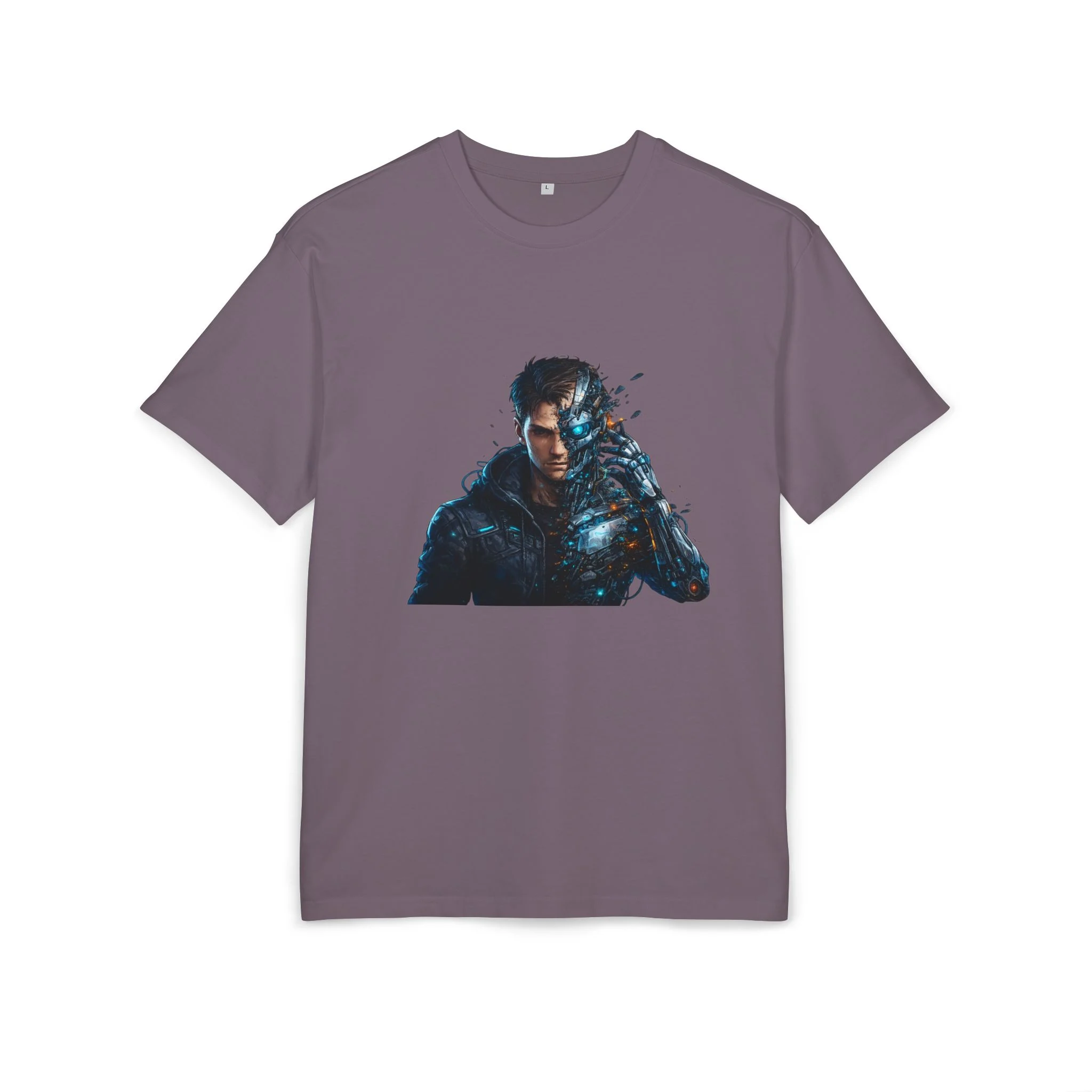 „Člověk se mění v robota – design“ - Cyberpunk Warrior T‑Shirt — Futuristic Sci‑Fi Graphic Tee - Obrázek 33